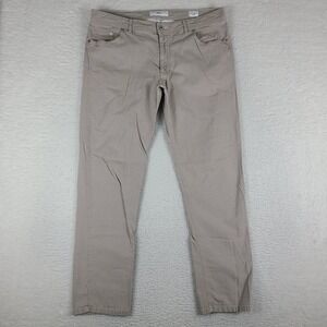 BRAX Pants Mens 36x30 Stone Beige Regular Fit Cooper Fancy Chino Dress Slacks
